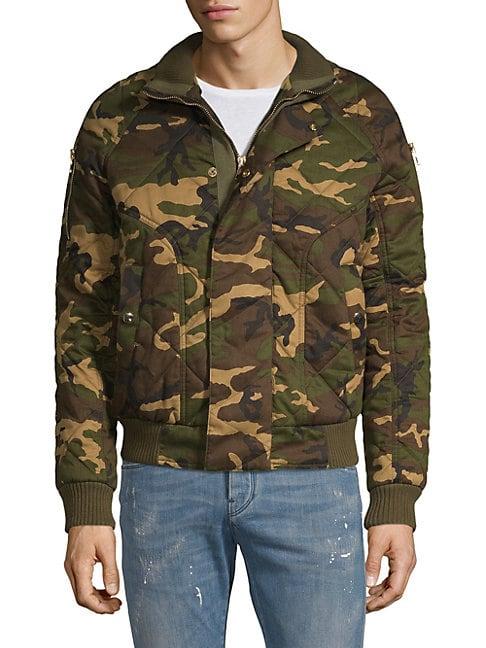 Balmain Camouflage Quilted Bomber Jacket