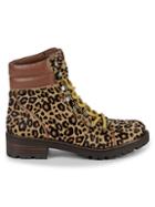 Sam Edelman Tamia Leopard Calf-hair Combat Boots