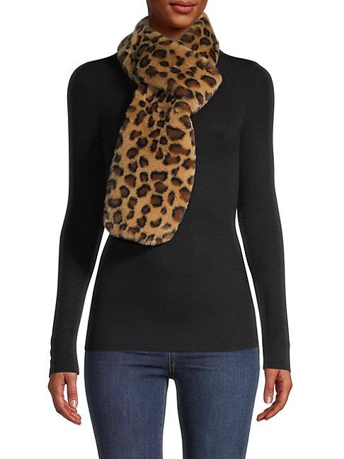 Saks Fifth Avenue Leopard-print Faux Fur Scarf