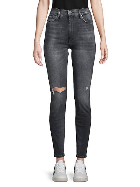 Hudson Jeans Barbara High-rise Ripped Super Skinny Ankle Jeans