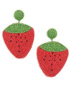 Kenneth Jay Lane Beaded Strawberry Drop Earrings