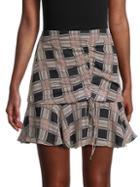 Allison New York Plaid-print Ruffled Mini Skirt