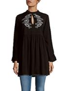 Minkpink Solid Embroidered Top