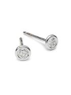Danni Diamond And 14k White Gold Round Stud Earrings