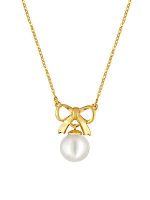 Majorica 10mm Organic Pearl Bow Pendant Necklace
