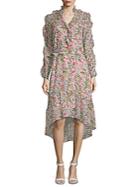 Julia Jordan Floral-print Ruffled Hi-lo Dress