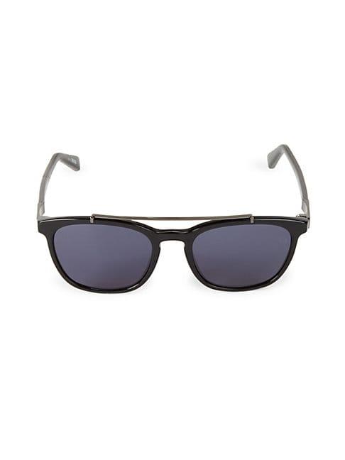 Ermenegildo Zegna 53mm Brow Bar Rectangular Sunglasses