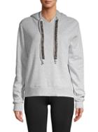 Betsey Johnson Performance Embellished Cotton-blend Hoodie