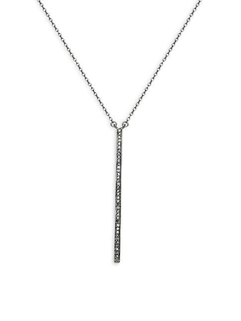Bavna Diamond Bar Sterling Silver Pendant Necklace