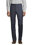 Santorelli Micro Check Flat-front Wool Trousers