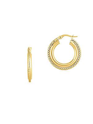 Saks Fifth Avenue 14k Yellow Gold Twist Hoop Earrings