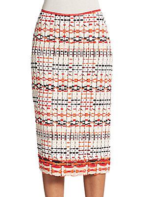 Donna Karan Woven Pencil Skirt