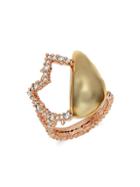 Alexis Bittar 10k Goldplated & Rose Goldplated Half Crown Ring