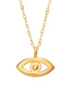 Saks Fifth Avenue 14k Yellow Gold Cable Chain Evil Eye Pendant Necklace
