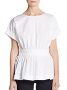 Marc By Marc Jacobs Cinched Cotton Poplin Top