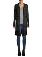 Lafayette 148 New York Striped Open-front Cardigan