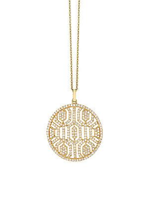 Effy Diamonds And 14k Yellow Gold Pendant Necklace