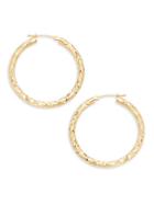 Saks Fifth Avenue 14k Yellow Gold Crystal-cut Tube Hoop Earrings