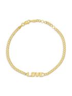 Saks Fifth Avenue 14k Yellow Gold Love Charm Chain Bracelet