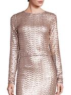 Alice + Olivia Lebell Sequin Cropped Top