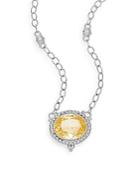 Judith Ripka La Petite Canary Crystal & Sterling Silver Pendant Necklace