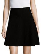 Saks Fifth Avenue Black Honeycomb-knit A-line Skirt