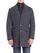 Saks Fifth Avenue Collection Herringbone Tweed Coat
