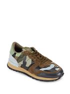 Valentino Leather Camo Athletic Sneakers