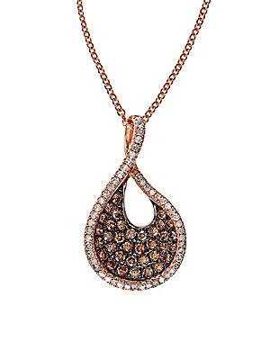 Effy Espresso Diamond & 14k Rose Gold Pendant Necklace