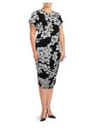 Vince Camuto Ruched Floral-print Dress