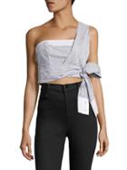 Kendall + Kylie One-shoulder Tie-front Top