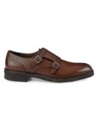 Salvatore Ferragamo Branson Leather Monk-strap Shoes