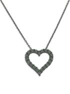 Luxeworks New York 14k White Gold & Diamond Open Heart Pendant Necklace