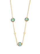 Freida Rothman Round Slice Station Turquoise Necklace