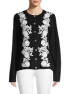 Karl Lagerfeld Paris Floral Lace-trimmed Sweater