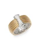 Alor 18k Gold & Stainless Steel Diamond Band Ring