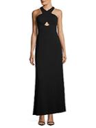 Adrianna Papell Cutout Halterneck Gown