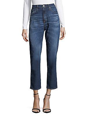 Ag Adriano Goldschmied Cropped High-rise Jeans