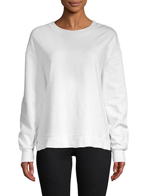 Pure Navy Basic Cotton-blend Sweatshirt