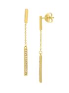 Saks Fifth Avenue 14k Yellow Gold & Diamond Double-bar Dangle Earrings