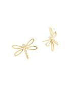 Temple St. Clair Yellow Gold & Diamond Dragonfly Stud Earrings