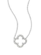 Kc Designs Diamond And 14k White Gold Clover Necklace