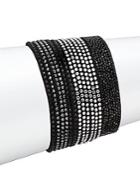 Swarovski Crystal Studded Stacked Adjustable Bracelet Set