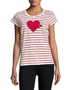 French Connection Striped Heart Tee