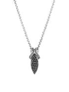John Hardy Asli Classic Chain Link Sterling Silver & Black Sapphire Pendant Necklace