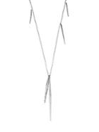 Alexis Bittar Miss Havisham Crystal Long Spear Necklace/silvertone