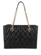 Valentino By Mario Valentino Studded & Quilted Leather Shopper