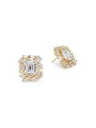 Saks Fifth Avenue Crystal And Sterling Silver Square Stud Earrings