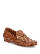 Saks Fifth Avenue Made In Italy Woven Leather Penny Loafers