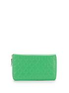 Comme Des Garcons Clover-embossed Leather Zip-around Travel Wallet